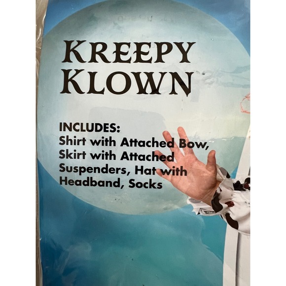 Spirit Halloween Kreepy Klown Toddler Costume Sz 5T 6T Shirt Skirt Hat Socks - Picture 4 of 16